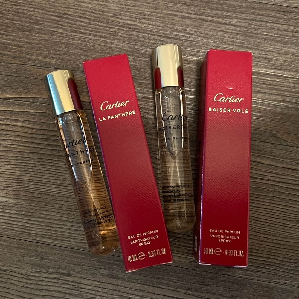 Cartier Red and Gold Perfume Duo NEW